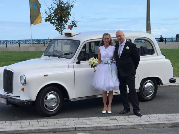 location voiture mariage Taxi Londonien Blanc