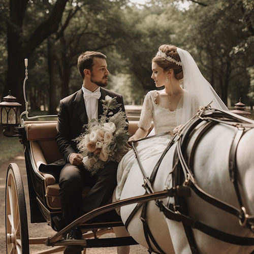 Une arrivée en calèche pour votre mariage