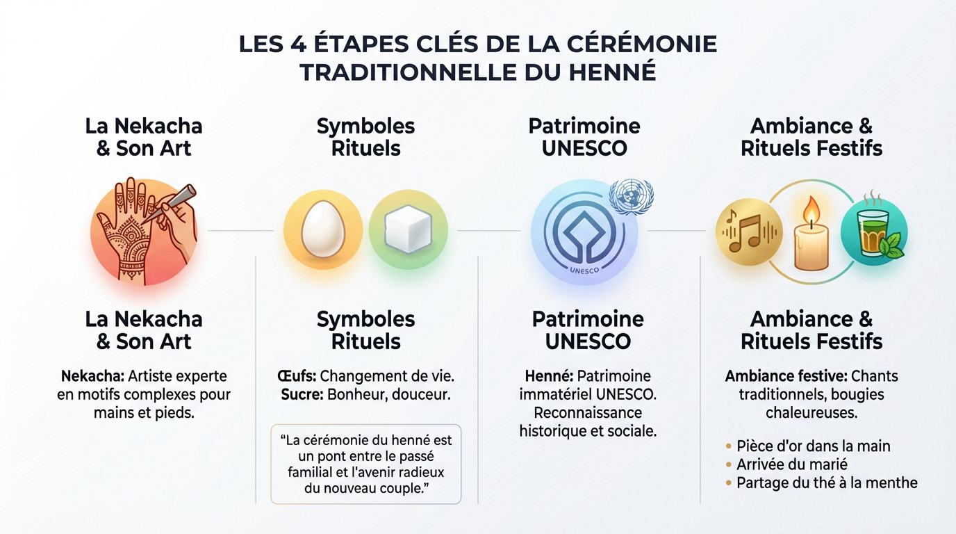 Application traditionnelle du henné mariée par une nekacha sur les mains