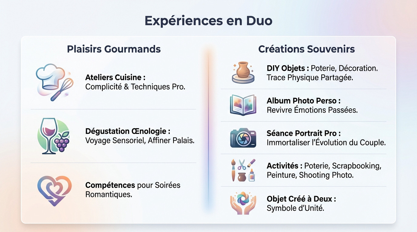 Couple complice participant à un atelier de cuisine créative et dégustation