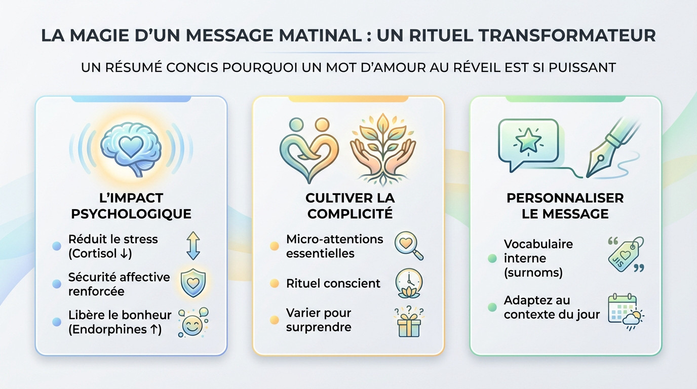 Couple complice partageant un moment de tendresse matinale au lit
