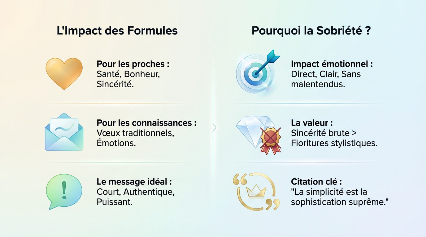 Carte de vœux sobre et élégante avec un message de bonne année manuscrit