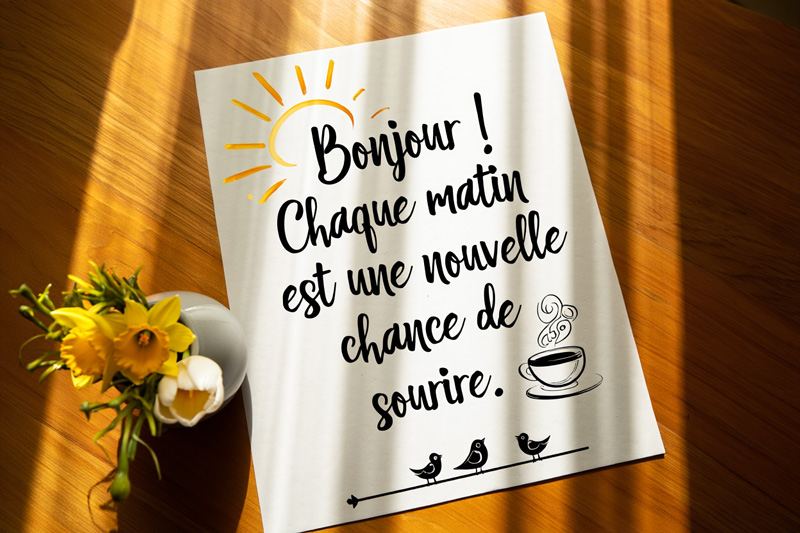 preparer le reveil avec des phrases pour dire bonjour