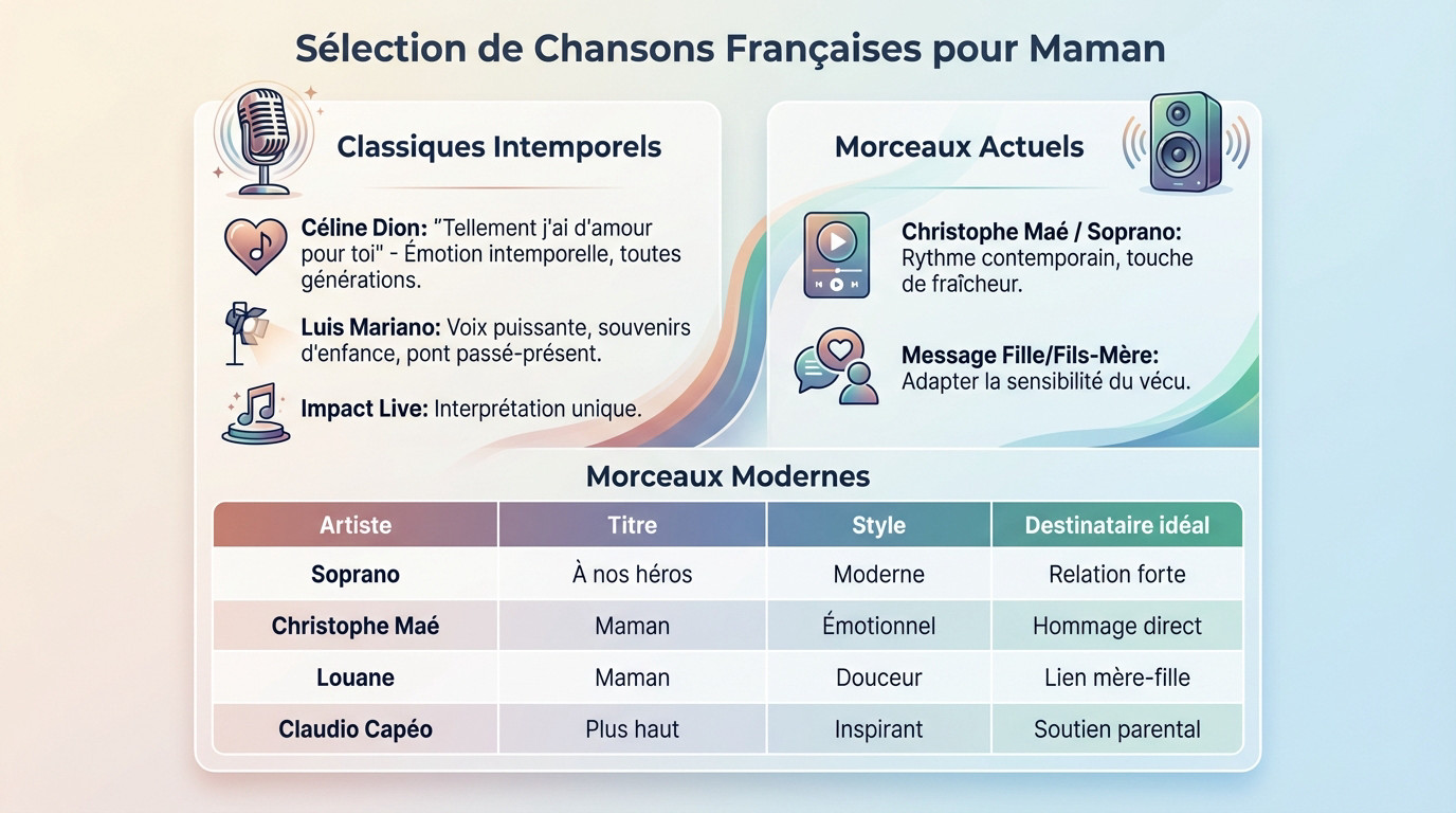 Sélection de chansons émouvantes en français pour rendre hommage à sa maman lors d'un mariage