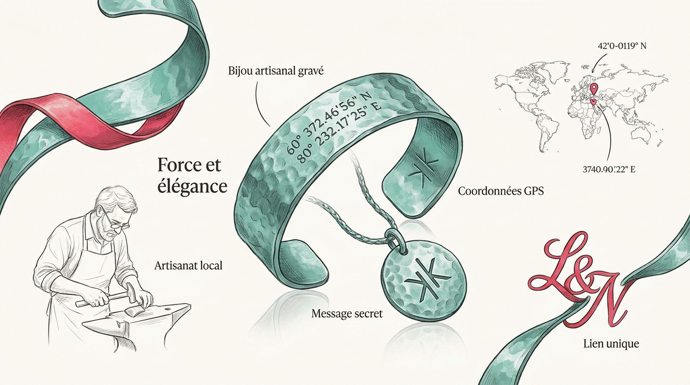 Bijou artisanal en étain martelé pour célébrer dix ans de mariage