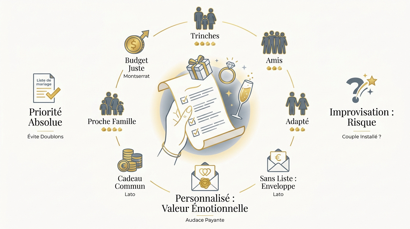 Sélection de cadeaux de mariage élégants et personnalisés pour les mariés