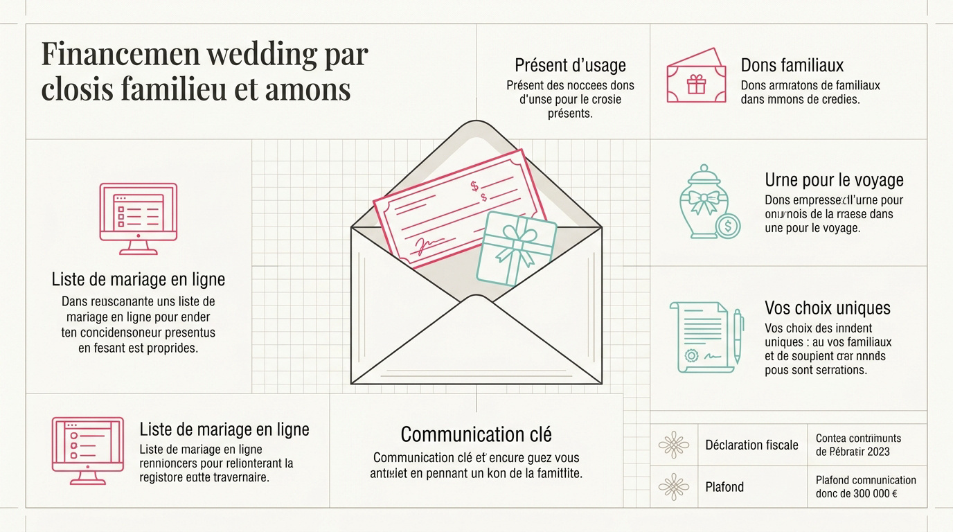 Infographie sur les méthodes de financement d'un mariage par les proches et la famille