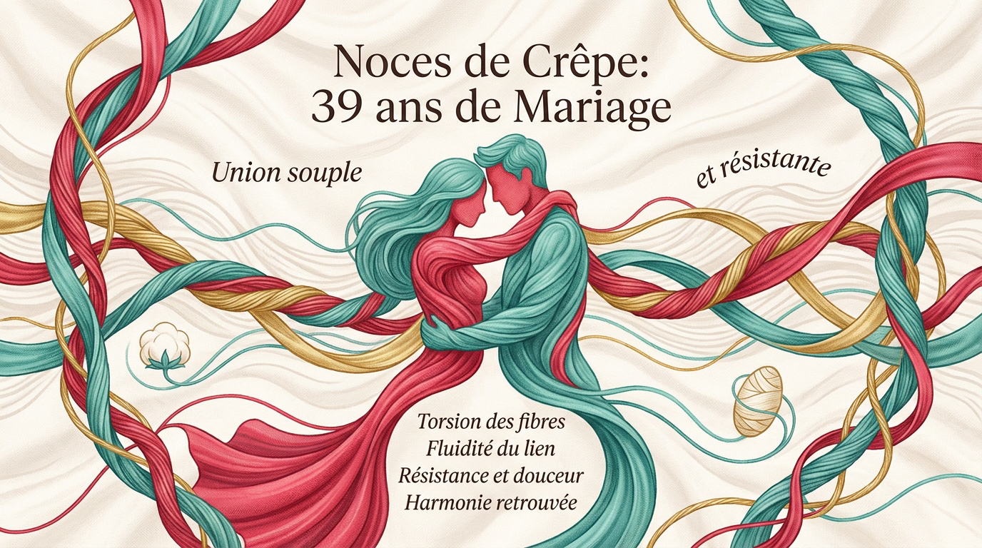 Couple célébrant 39 ans de mariage pour les noces de crêpe